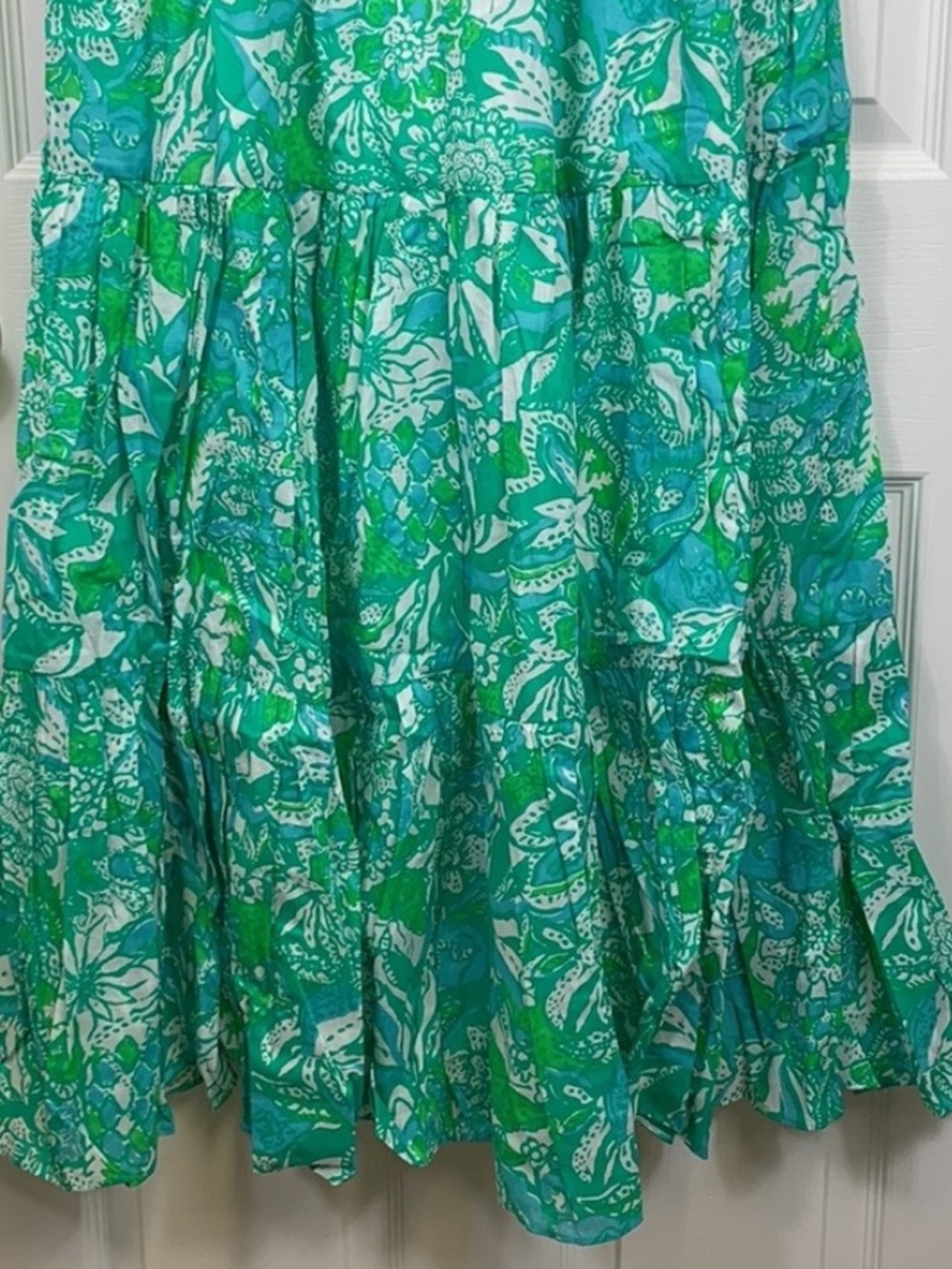 Lilly Pulitzer Pollie Midi Dress botanical green Safari sangria - Picture 5 of 7